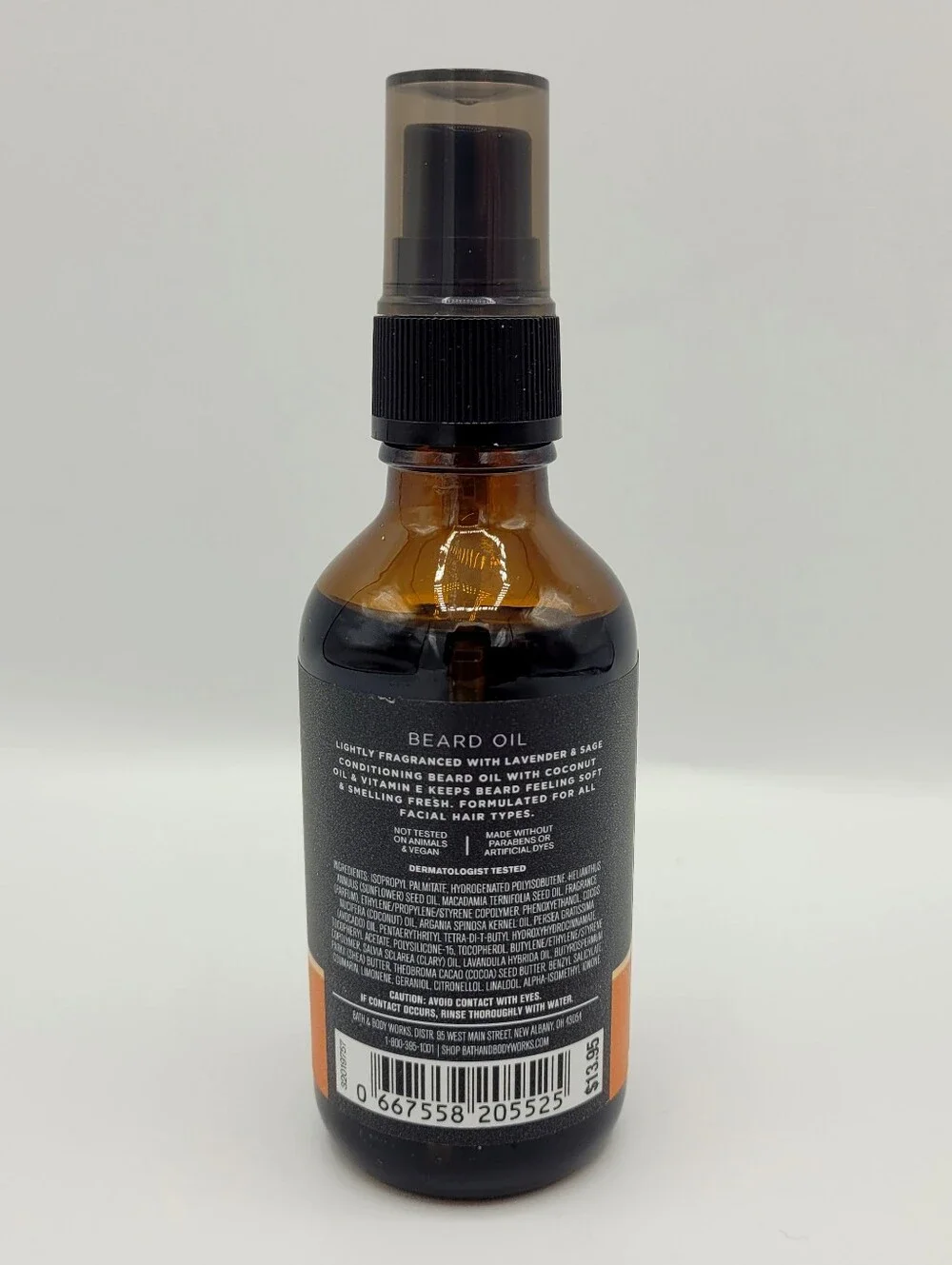 Bath & Body Works Men's Beard Oil Coconut Oil Vitamin E, Lavender & Sage Scent